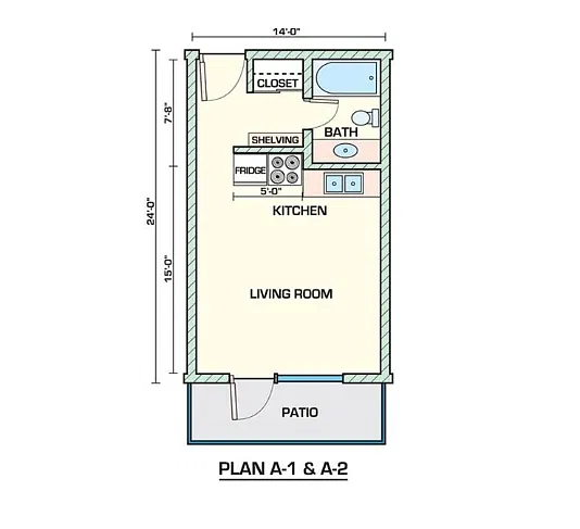 Floor plan Studio 340B