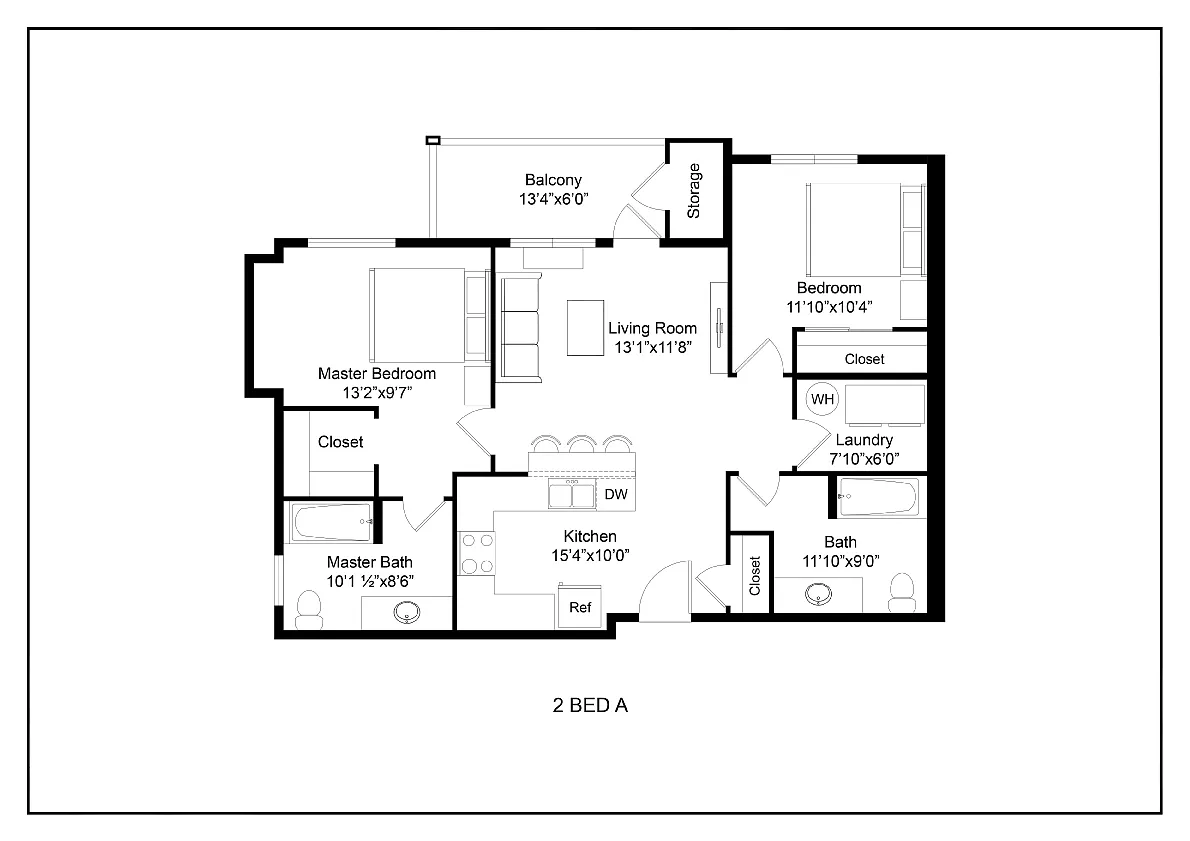 Floor plan 2 Bed A