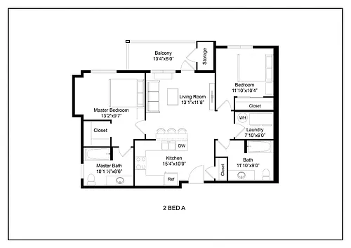 Floor plan 2 Bed A
