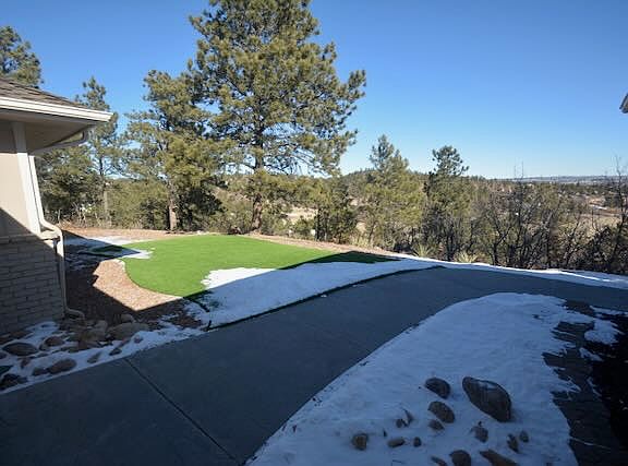 Front yard, turf, walkway, and look at that view