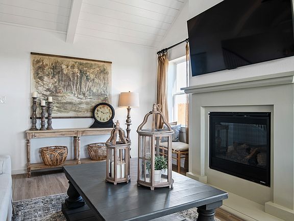 Great room with arched ceiling