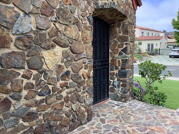 Stone porch and entry