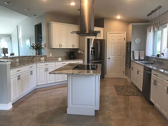 Spacious gourmet kitchen.