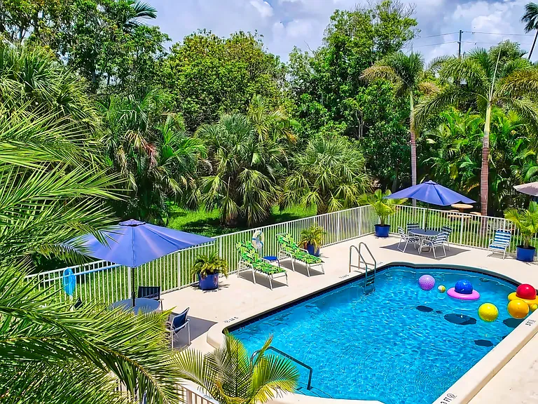 Pool adjacent to BBQ area