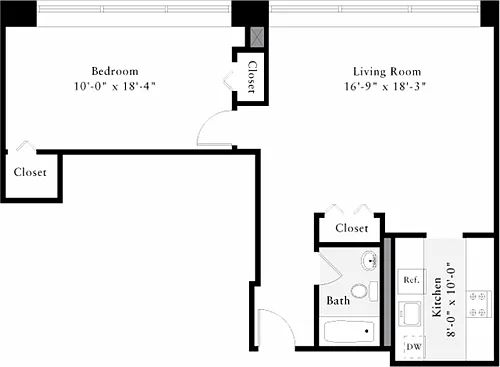 Floor plan The Lofts 1 Bedroom C