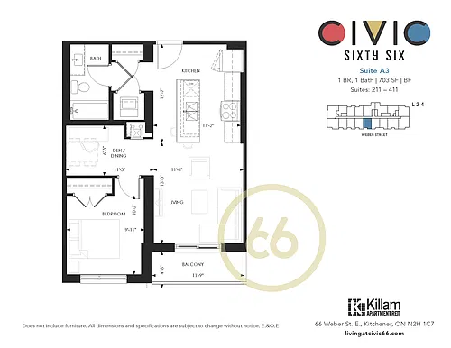 Floor plan One Bedroom