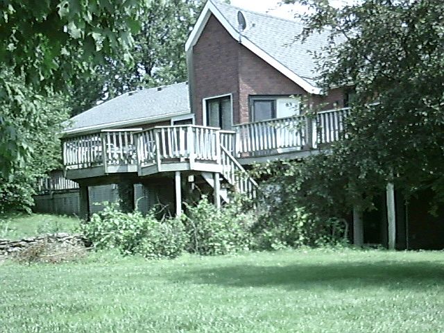 Rear of house, deck.