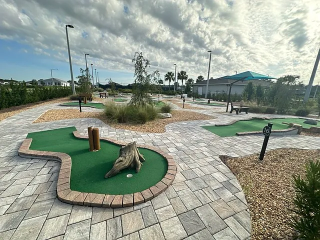 Mini golf course next to pool no pickleball courts