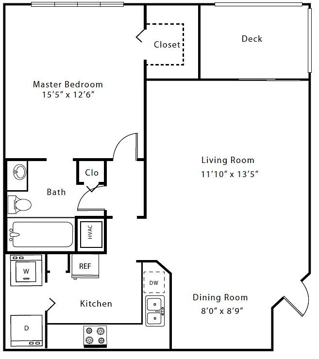 Floor plan A2 - 1B