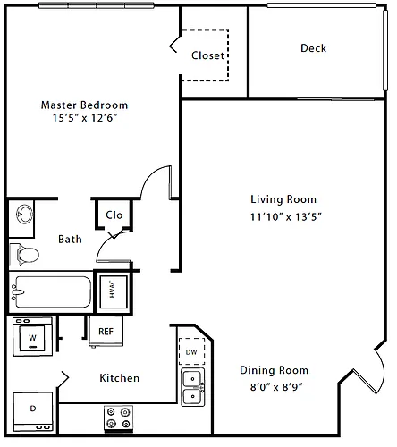 Floor plan A2 - 1B