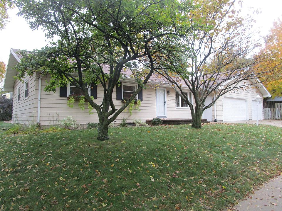 Front, 3-car attached garage