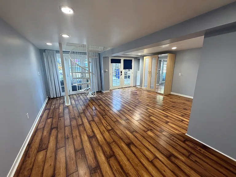 The downstairs space is large with many possibilities.