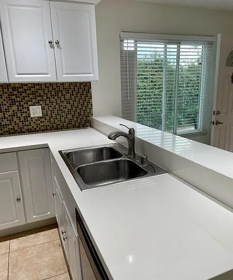 Kitchen view 5 (stainless steel sink and quartz countertops).