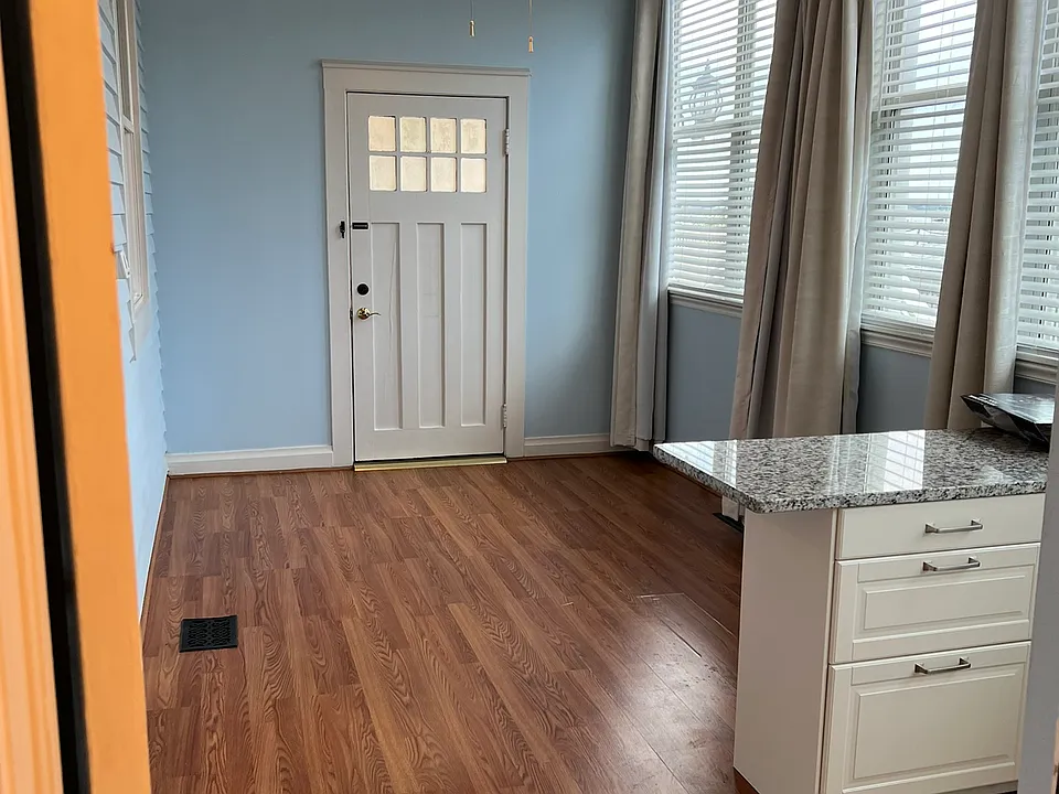 View from kitchen into living room