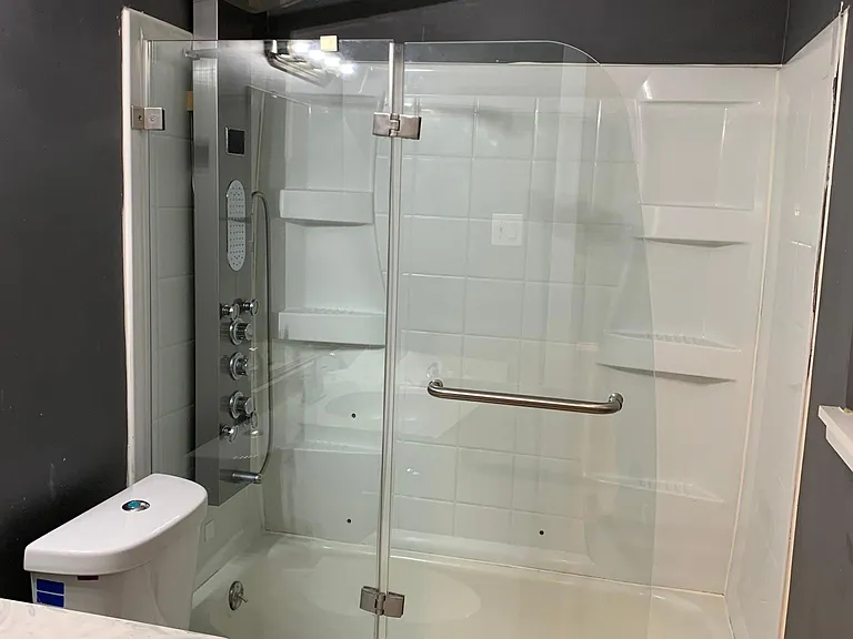 Bathroom with shower bar