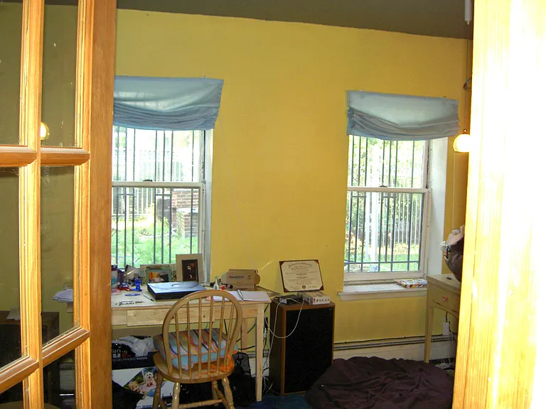 living room - this room has the woodstove but it is no longer yellow.
