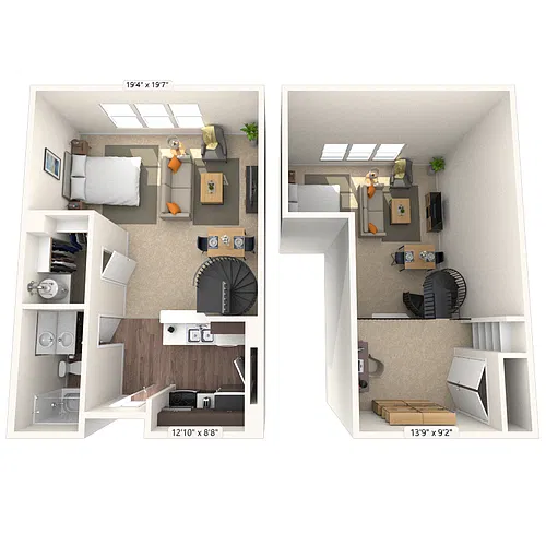 Floor plan Studio 0x1 700-776 SF