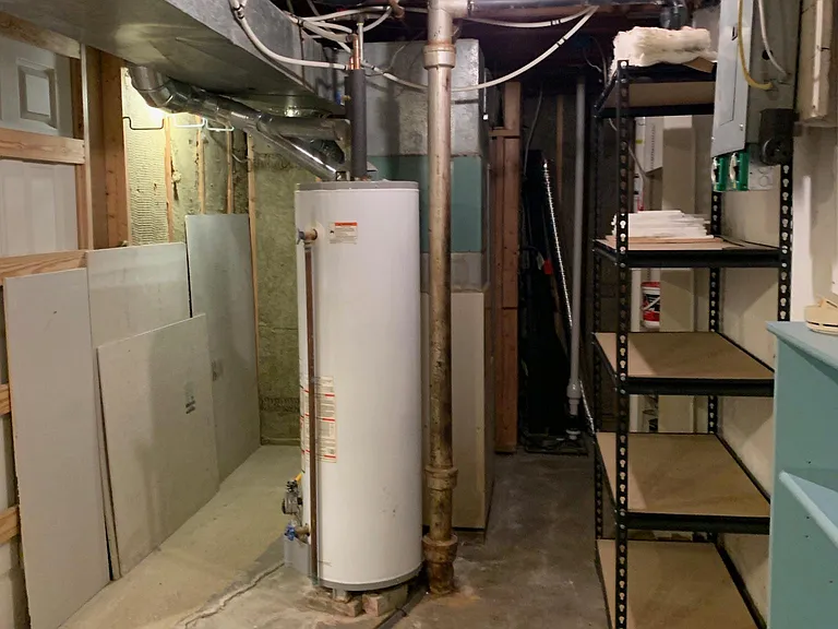 Utility and storage area in basement