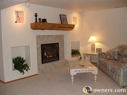 Lower level was brushed nikel firepace