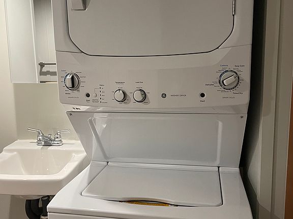 Stack washer and dryer
