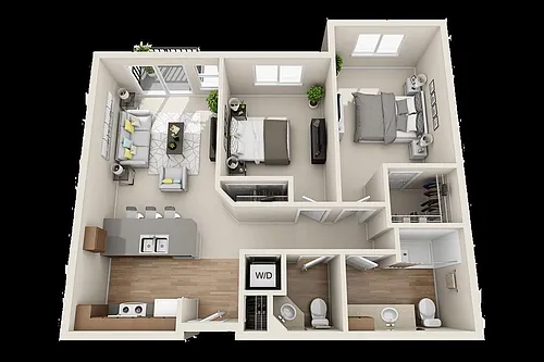 Floor plan Two Bedroom / One Half Bath A