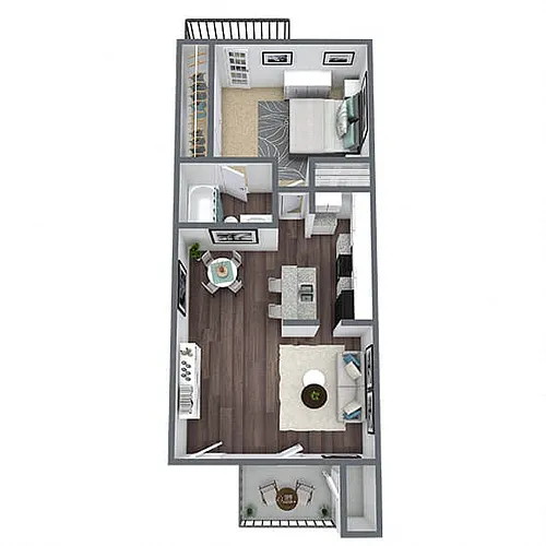Floor plan A3: 1 Bed 1 Bath