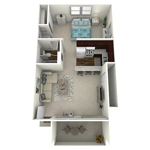 Floor plan Woodcrest- Studio 1 Bath