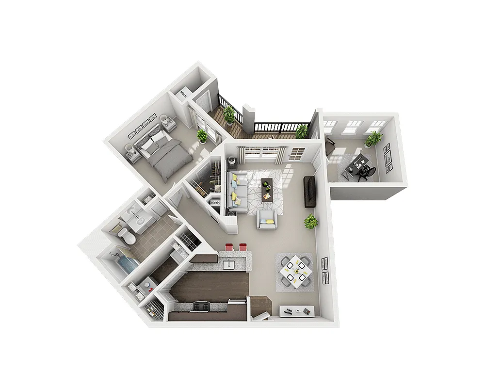 Floor plan Allen/Den (A1BD)