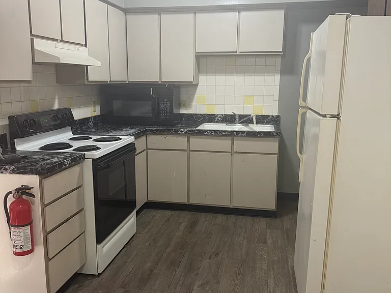 Kitchen with new hardwood floors