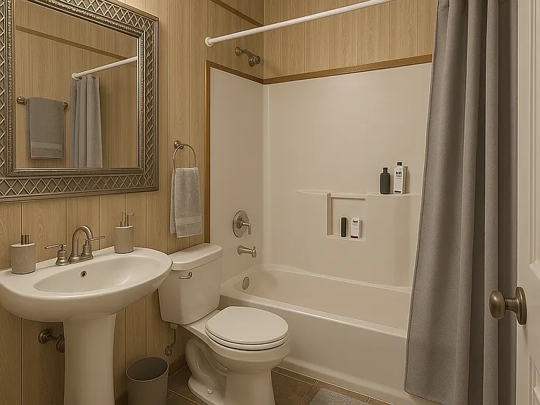 Front bath with tub/shower