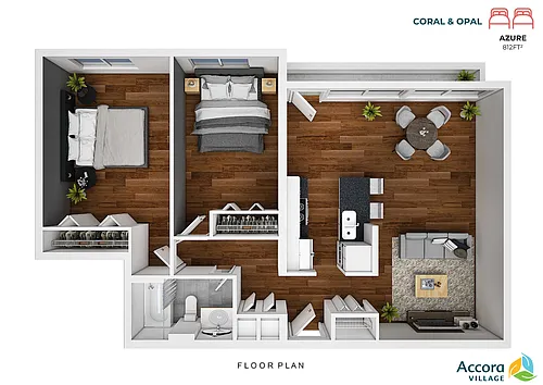 Floor plan Opal Azure (2 Bed)