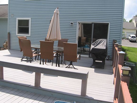 Large deck leading to pool
