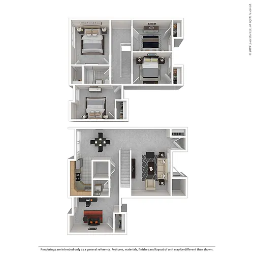 Floor plan 4 Bed / 1.5 Bath Townhome