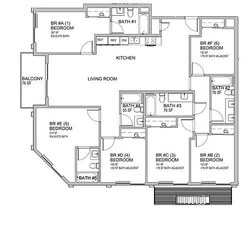 Floor plan Shared Apartment - Private suite Attach bathroom