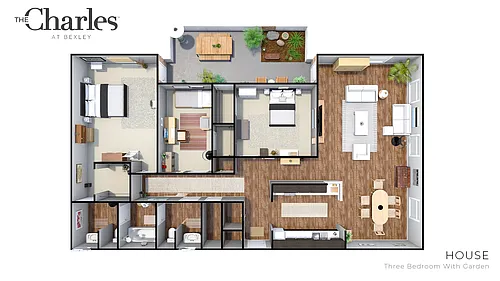 Floor plan 3 Bedroom Garden
