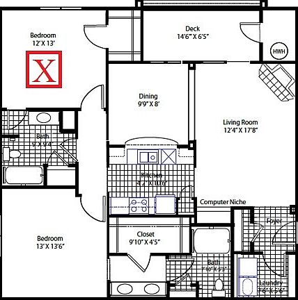 Floor Plan - Starred Room Available