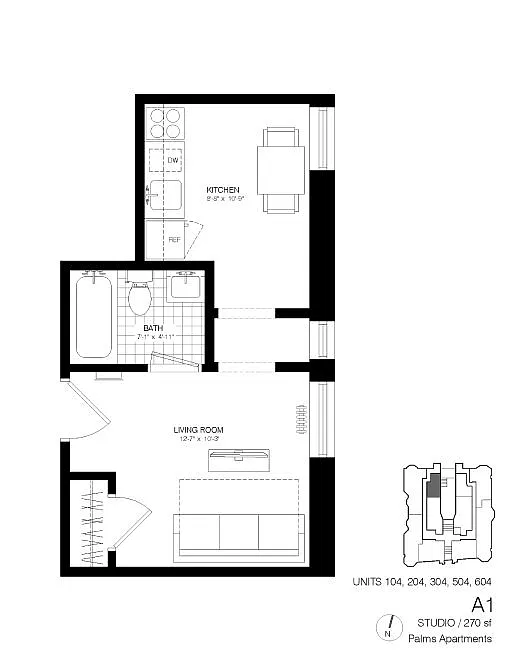 Floor plan Studio A1