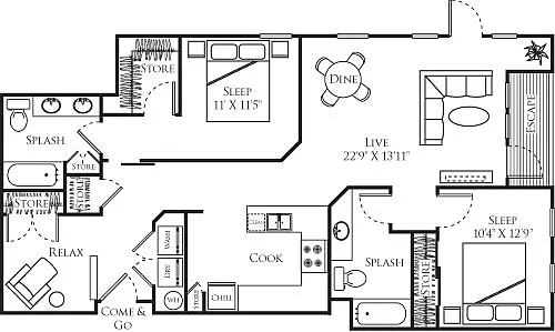 Floor plan B5.1 with Study