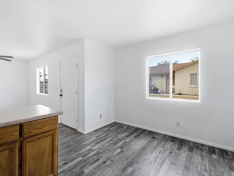 Interior front door view from kitchen