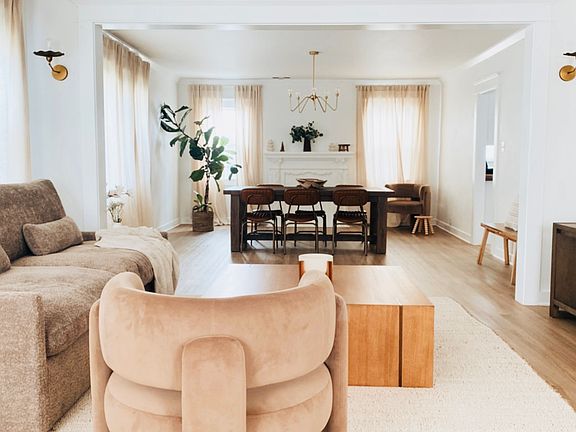 Dining table is across from the Kitchen