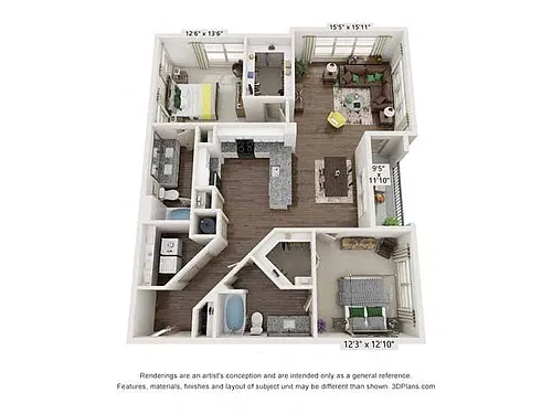 Floor plan Two-Bedroom (B4)
