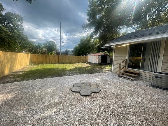 enclosed back yard