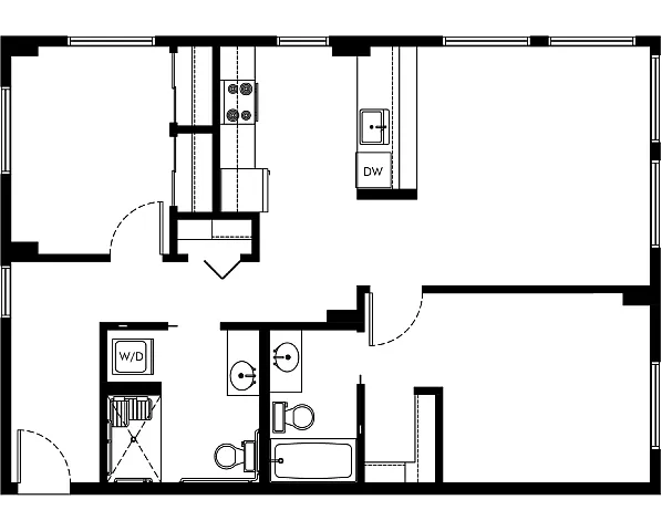 Floor plan 2x2 - B10 - ADA