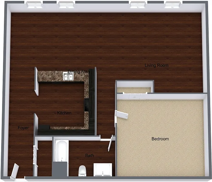 Floor plan One Bedroom Apartment