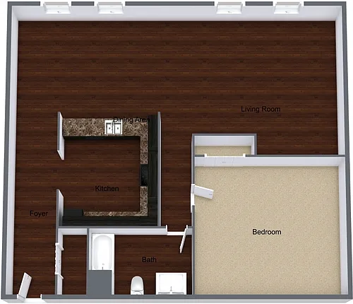 Floor plan One Bedroom Apartment