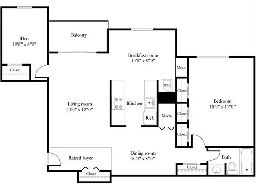 Floor plan A1AD Renovated
