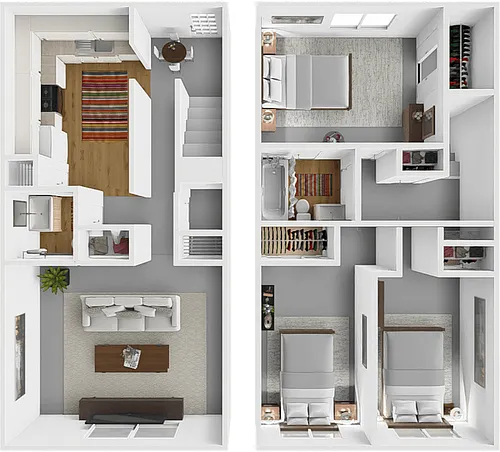 Floor plan 3 Bed 1.5 Bath Townhomes
