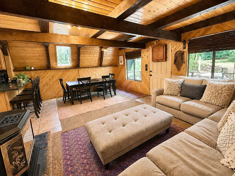 Living room and dining room