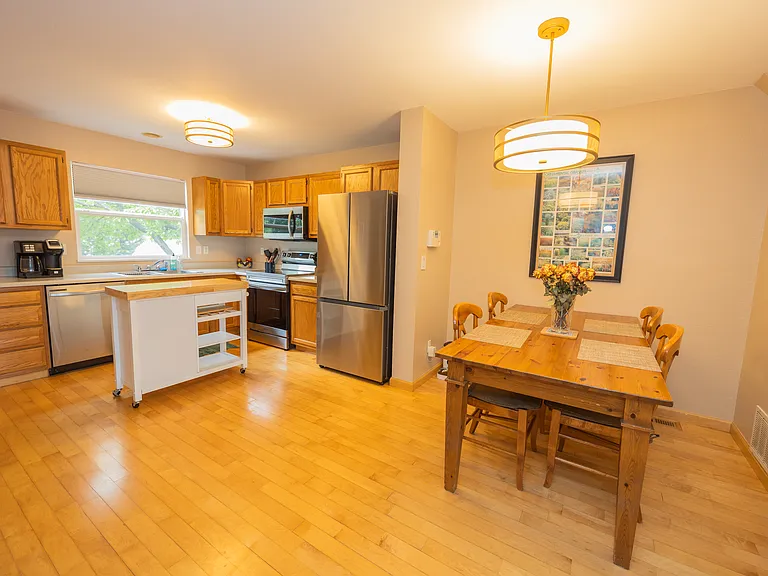 kitchen and dining area