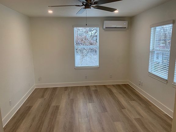 View of bedroom from bathroom